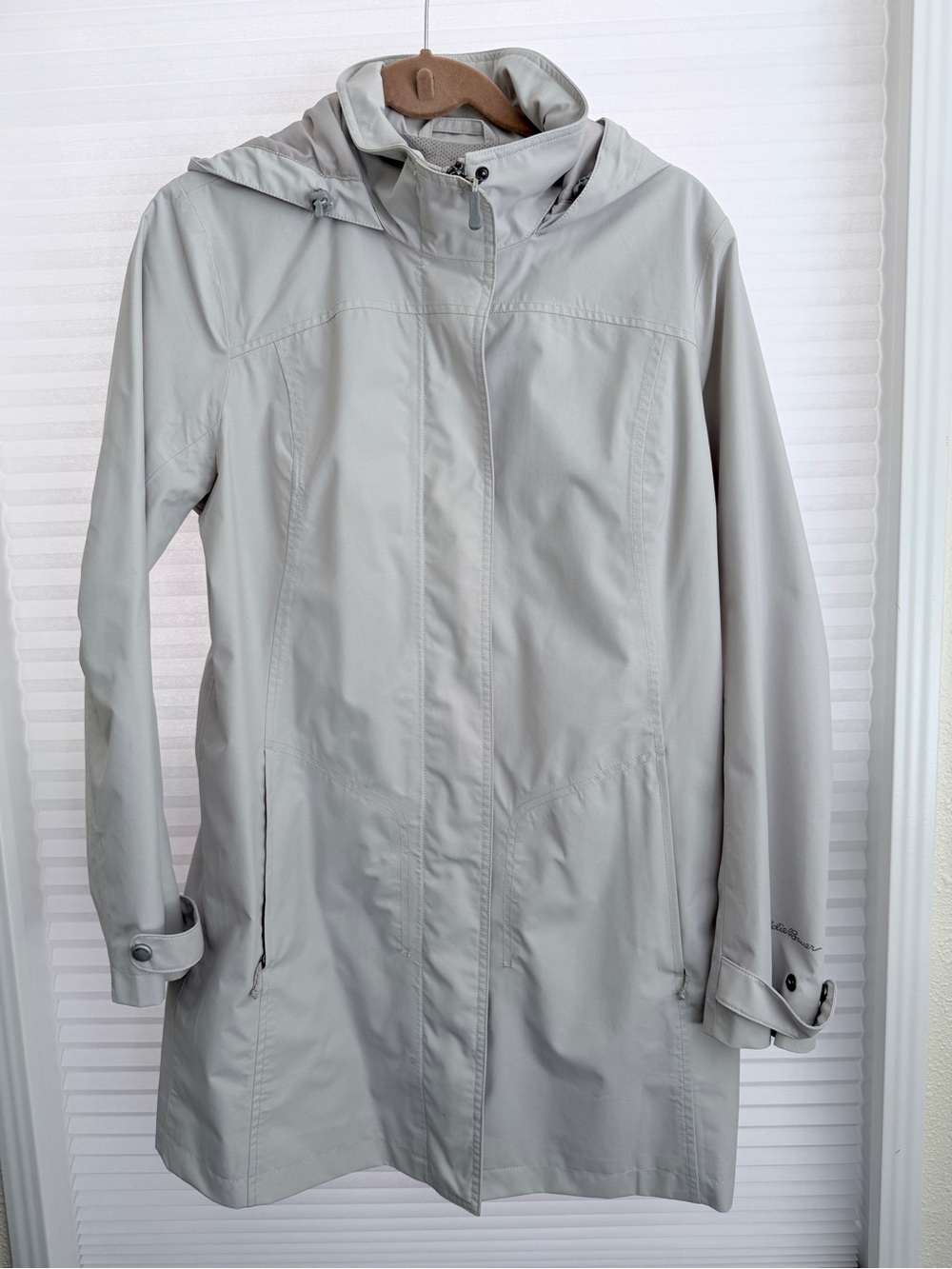 Light Gray Women's Hooded Raincoat